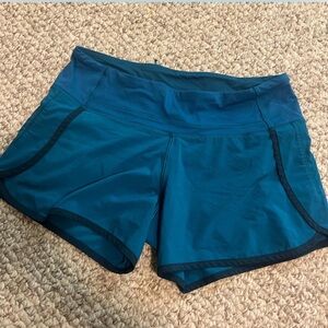 Lululemon Speed Up Short Size 4 Mid-Rise 2.5” Teal Green Blue EUC
